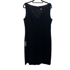 Ann Taylor Women's Sleeveless V-Neck Sheath Black Career Dress Sz 16 NWT
